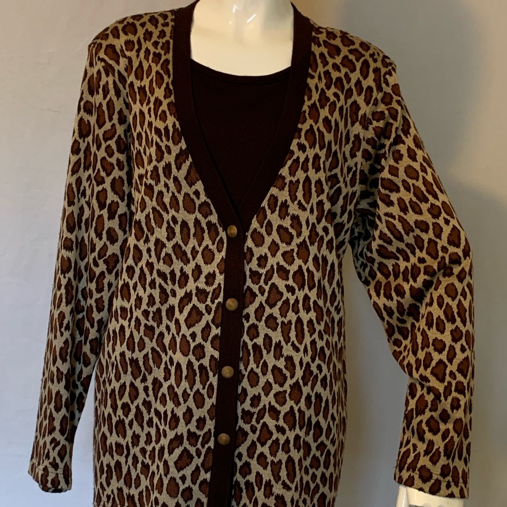 Cat print knitted top vintage